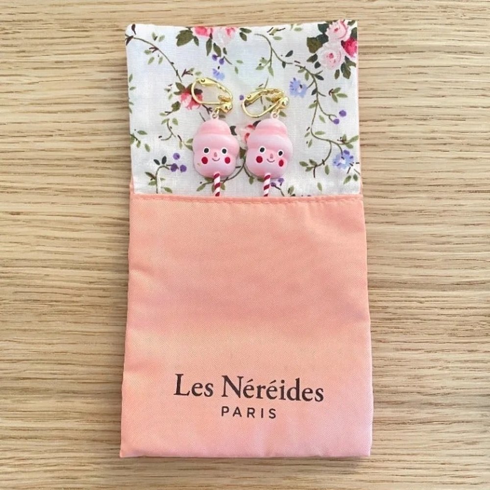 N2 by Les Néréides cotton candy clip-on earrings